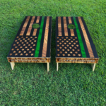 Black Flag - Green Line #1 Cornhole Board Set - Image 2