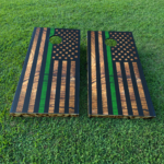 Black Flag - Green Line #1 Cornhole Board Set