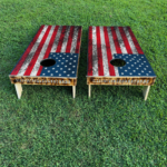 Distressed Grunge Flag Cornhole Board Set - Image 2