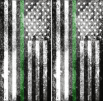 Grunge Flag - Green Line Cornhole Board Set