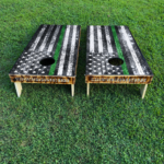 Grunge Flag - Green Line Cornhole Board Set - Image 2