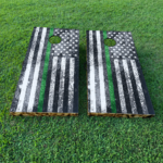 Grunge Flag - Green Line Cornhole Board Set