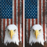 Grunge Flag with Eagle Cornhole Board Set