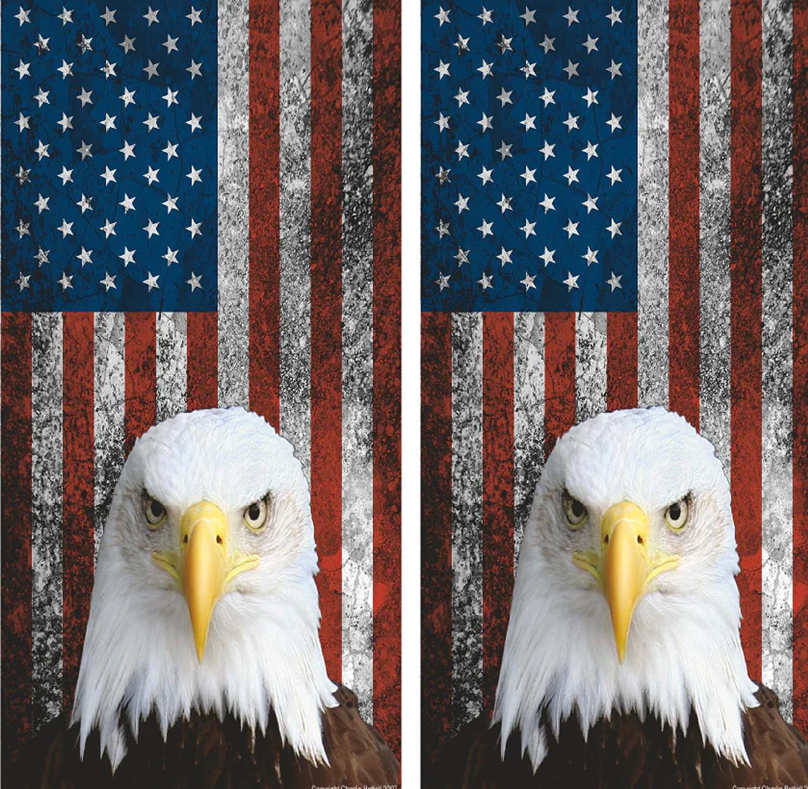 Grunge Flag with Eagle Cornhole Board Set Grunge Flag with Eagle Cornhole Board Set - Image 1