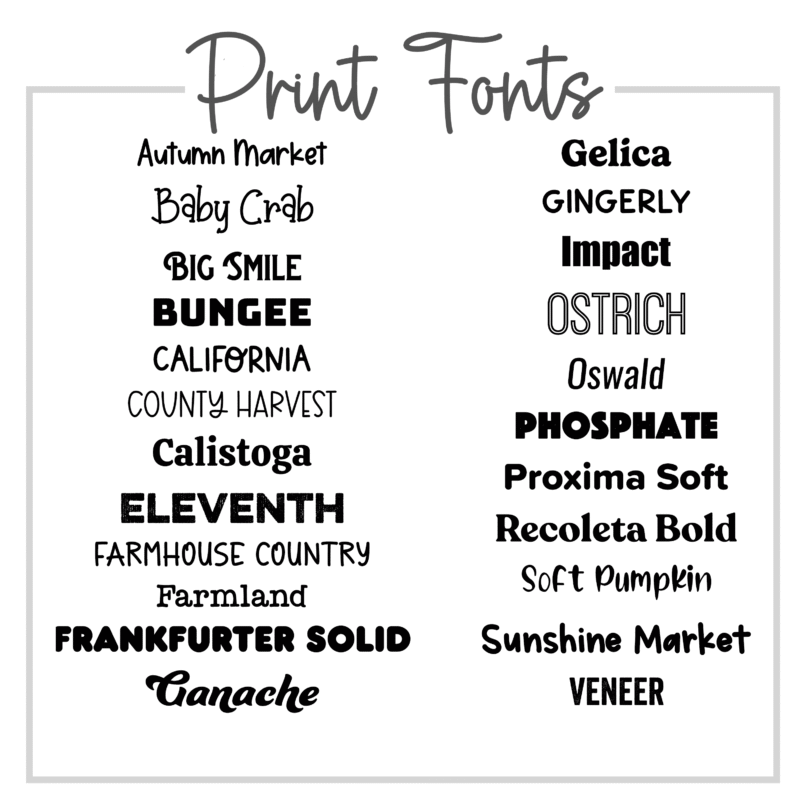 Print Fonts
