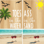 Toes in the Water - Red Wine Cornhole Board Set