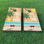 Toes in the Water - Red Wine Cornhole Board Set