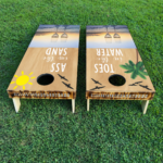 Toes in the Water - White Wine Cornhole Board Set - Image 2