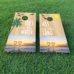 Toes in the Water - White Wine Cornhole Board Set