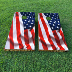 Wavy Flag Cornhole Board Set