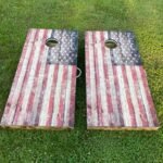 Weathered Flag Cornhole Board Set