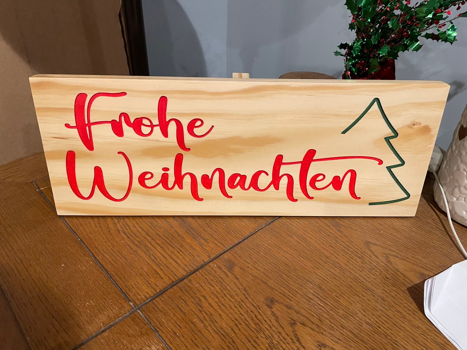Christmas Sign - German Merry Christmas Sign in German - Image 1