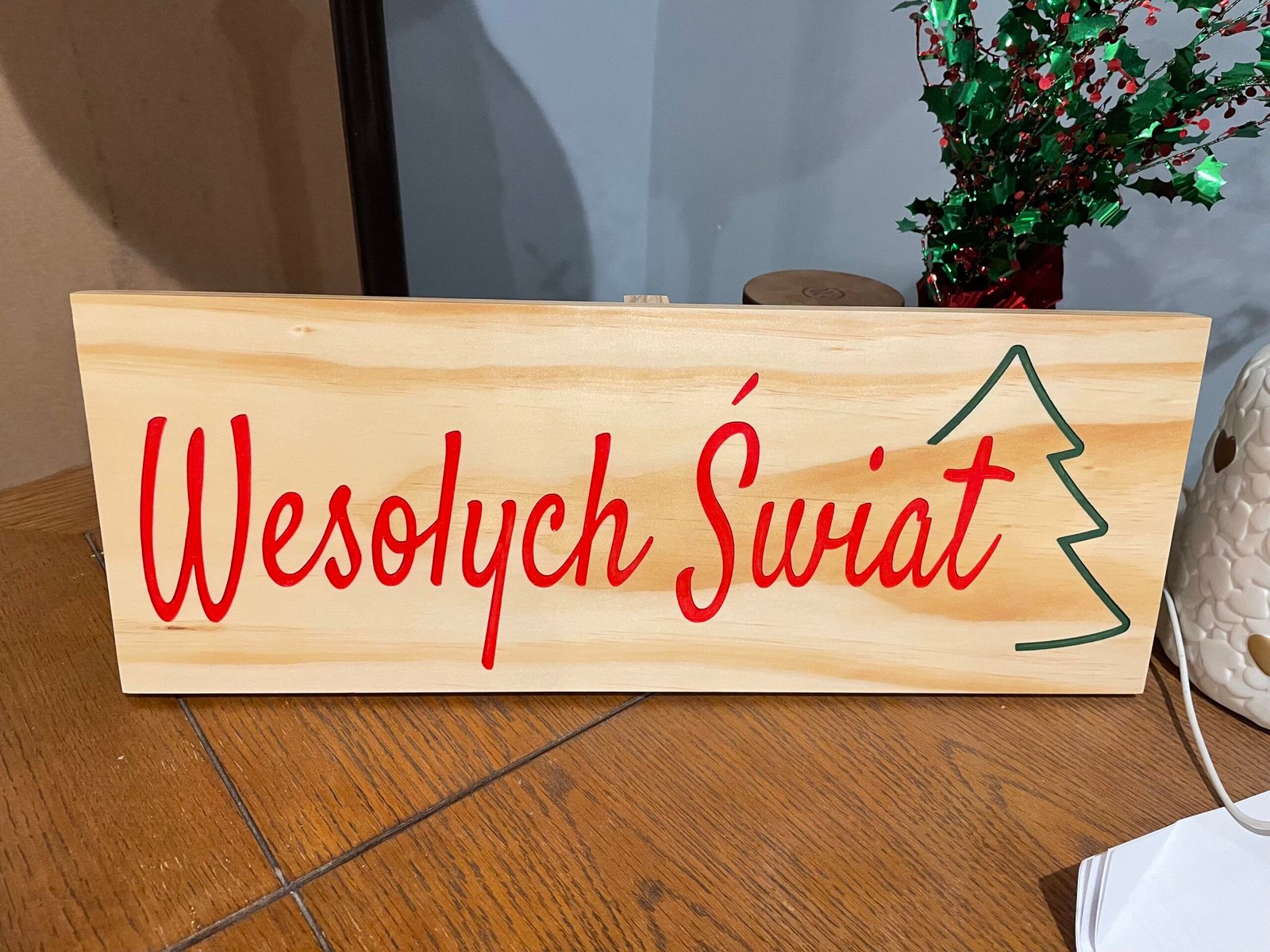 Christmas Sign Polish Merry Christmas Sign in Polish - Image 1