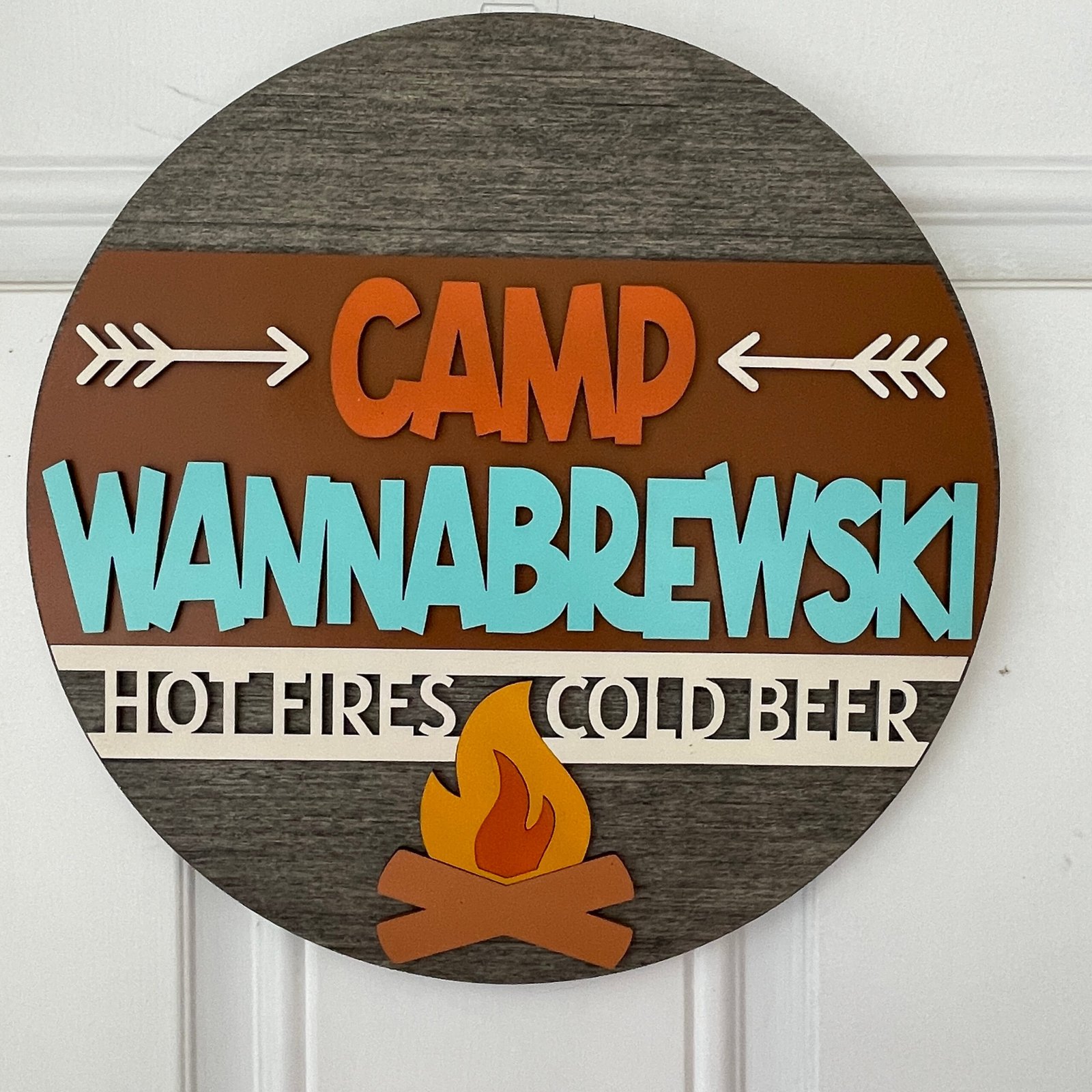 DH Camp Wannbrewski Door Hanger - Camp Wannabrewski - Image 1