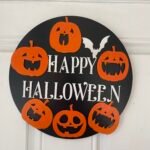 Door Hanger - Happy Halloween with Pumpkins
