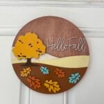 Door Hanger - Hello Fall with Tree and Leaves