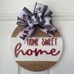Door Hanger - Home Sweet Home with Holiday Bow