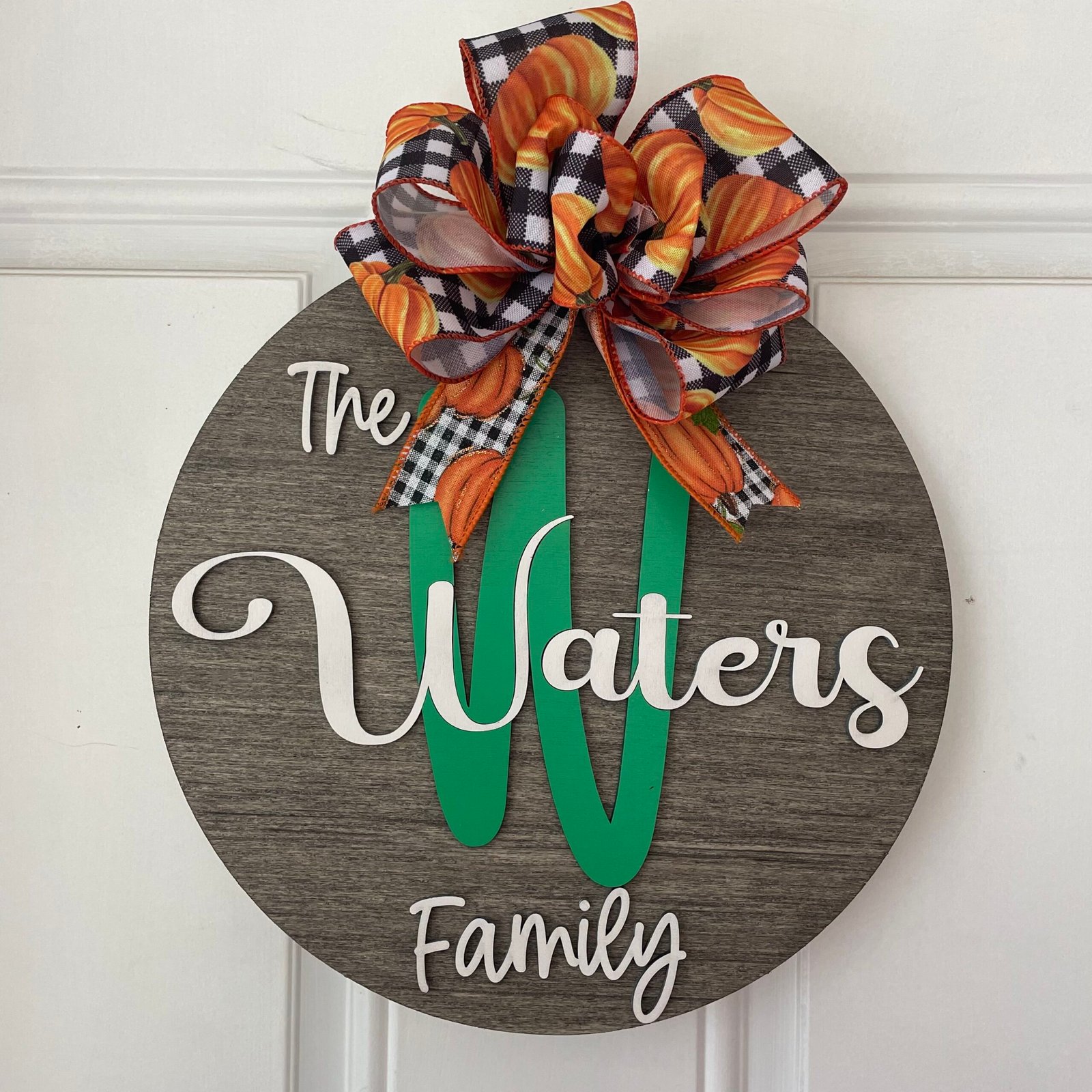 DH Inlay Monogram Last Name2 Door Hanger - Monogram & Last Name - Image 1
