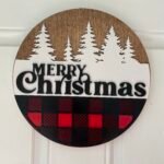 Door Hanger - Merry Christmas Plaid