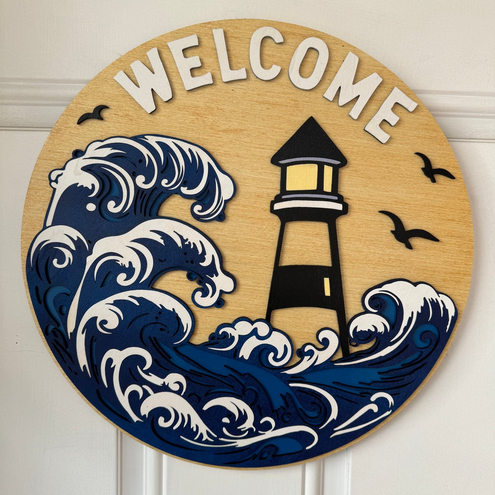 DH Welcome Lighthouse Door Hanger - Welcome with Lighthouse - Image 1