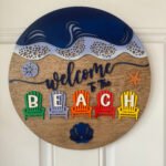 Door Hanger - Welcome to the Beach, Adirondack Chair