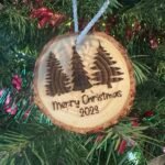 Laser Engraved Custom Ornament with Your Tree Trunk
