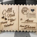 Wooden Valentine's Day Postcard