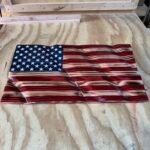 3D Rustic Wooden Wavy American Flag - Image 2