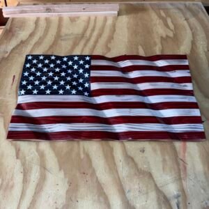 3D Rustic Wooden Wavy American Flag
